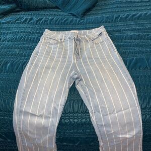 Cello Light Blue and White Striped Jeans